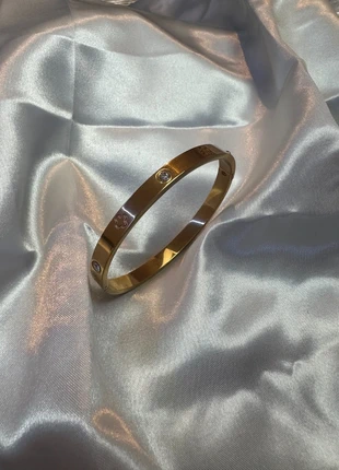 Jonc doré fleurs gravées pierres scintillantes – acier inoxydable, brand: Myrha jewelry, condizioni: Nuovo senza cartellino, €12.50, €13.83 include la Protezione acquisti Pro