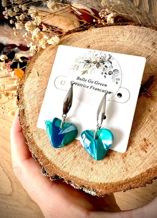 Petits cœurs boucles d’oreille bleues rivière glacée, merk: Fait Main, staat: Nieuw met prijskaartje, € 12,00, € 13,30 inclusief Kopersbescherming