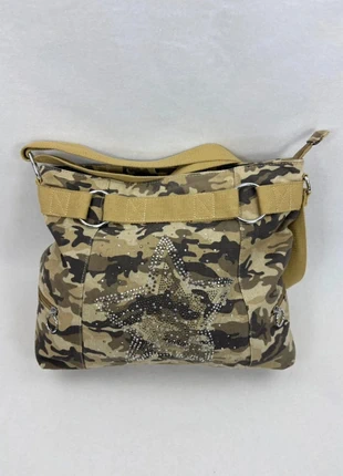 Sac camouflage Vintage beige kaki à étoile strass – style Y2K – 32 cm, marque: y2k, état: Très bon état, 29,90 €, 32,10 € Protection acheteurs (Pro) incluse