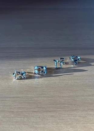 Lot de 4 bagues argentée Y2K grunge streetwear unisexe acier inoxydable, marque: CHROME, état: Neuf avec étiquette, taille: Ajustable, 16,90 €, 18,45 € Protection acheteurs incluse