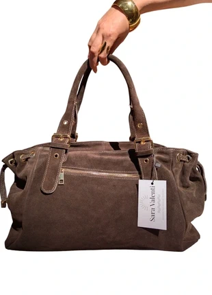 Sac “Grazia” chocolat en cuir suède italien – Élégant, spacieux & fabriqué en Italie, marque: Sara Valenti, état: Neuf avec étiquette, 119,90 €, 126,60 € Protection acheteurs (Pro) incluse