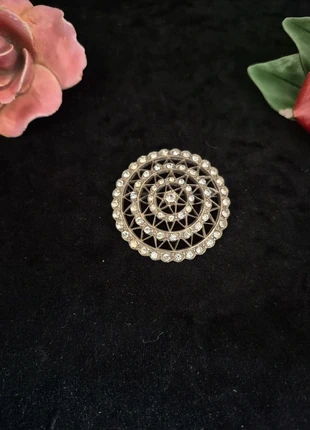 Broche ancienne circulaire🩶Art Déco ajourée en filigrane, marca: Broche ancienne Art Déco, estado: Muito bom, €26.00, €28.00 inclui Proteção do Comprador Pro