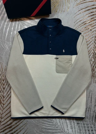 Polaire Ralph Lauren blanc au manches gris et bleu marine logo brodé blanc neuf avec étiquette, brand: Ralph Lauren, condition: New with tags, size: L, €150.00, €158.20 includes Buyer Protection Pro