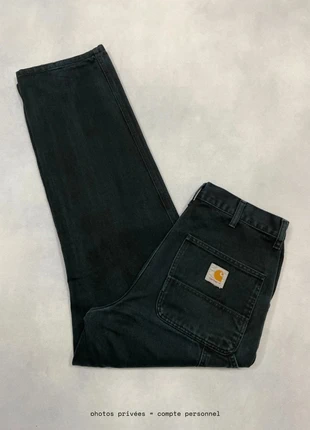 Jean Carhartt wip Gris Single Knee Pant Large Baggy Carpenter Workwear Denim - Taille M w31 #978, marke: Carhartt, zustand: Sehr gut, größe: W31 | DE 46, 49,00 €, 52,15 € beinhaltet Vinted-Käuferschutz Pro
