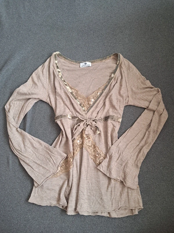 Babydoll beige top