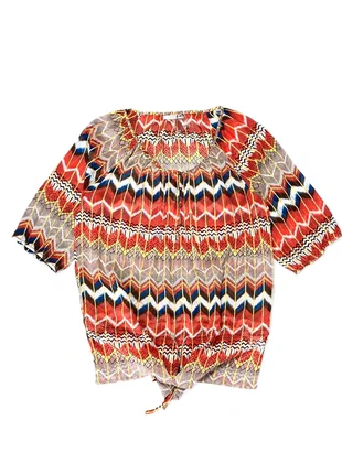 Blouse imprimé graphique multicolore Blancheporte T46 48, merk: Blancheporte, staat: Heel goed, maat: XXXL / 46 / 18, € 15,00, € 16,45 inclusief Kopersbescherming Pro