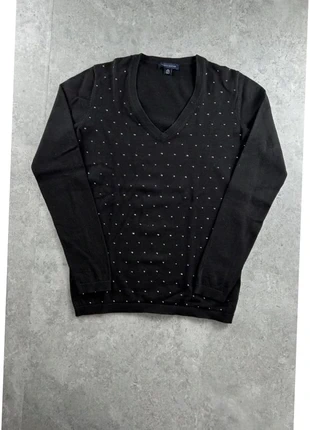 Pull fin mi saison col V neck tommy hilfiger Femme | Noir, strap | Taille XS, merk: Tommy Hilfiger, staat: Heel goed, maat: XS / 34 / 6, € 11,00, € 12,25 inclusief Kopersbescherming Pro