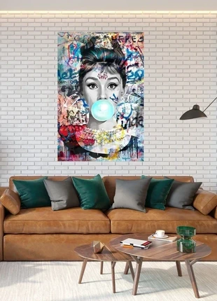 A3 Framed Art Audrey Hepburn Graffiti art Poster Framed, brand: Art, condition: New without tags, £11.99, £13.29 includes Buyer Protection