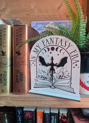 Dragon bookshelf sign, home library wooden decor, brand: Dragon, condition: New without tags, £5.25, £6.21 includes Buyer Protection Pro