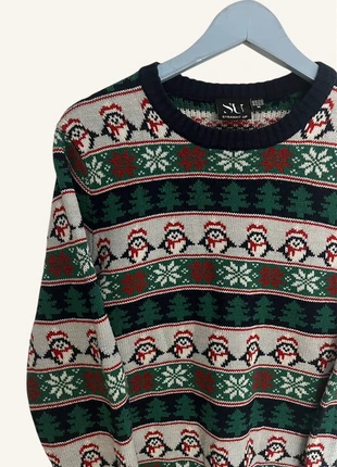 Vintage Christmas penguin patterned knit sweater, merk: Vintage Dressing, staat: Heel goed, maat: M, € 15,00, € 16,45 inclusief Kopersbescherming