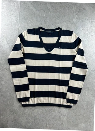 Pull fin mi saison col V neck Marinière tommy hilfiger femme | bleu marine & Blanc | Taille XS, brand: Tommy Hilfiger, condition: Very good, size: XS / 34 / 6, €10.00, €11.20 includes Buyer Protection Pro