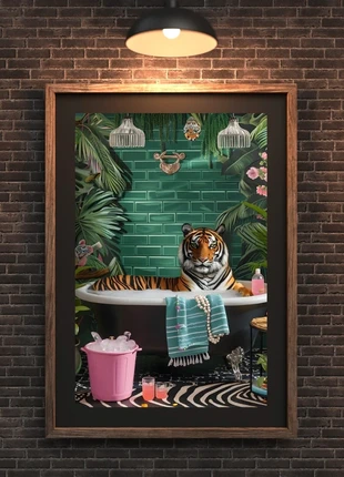 Affiche – Tigre Relax – Poster A3 (29,7 x 42 cm), merk: Tendance, staat: Heel goed, € 10,00, € 11,20 inclusief Kopersbescherming Pro