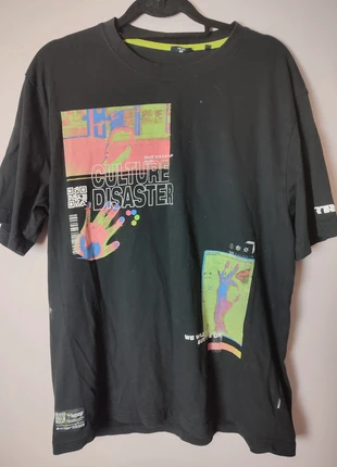 Cropp Black "Culture Disaster" Graphic T-Shirt - XL Baggy, brand: CROPP, condition: Very good, size: XL / 42 / 14, €8.00, €9.10 includes Buyer Protection