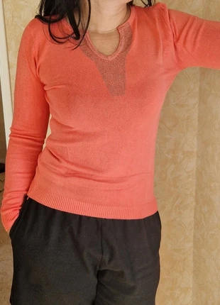 Pull col V rose corail à strass - MS Fashion - Neuf, marca: M.S. Fashion, estado: Nuevo sin etiquetas, tamaño: Otros, 10,00 €, 11,20 € Protección al comprador incluida