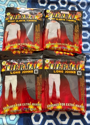 4 thermals t/shirts 2 and 2 long johns size medium grey, condition: New with tags, size: M, £10.99, £12.24 includes Buyer Protection