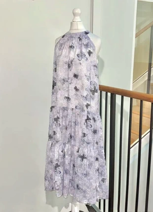 Lilac Butterfly Print Long Dress UK8, brand: COQUETTE, condition: New without tags, size: S / 8, £17.00, £18.55 includes Buyer Protection