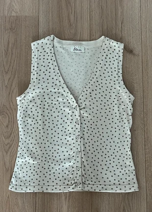 Polkadot vest gilet topje met knopen, marca: Etam, estado: Muy bueno, tamaño: M / 38 / 10, 7,00 €, 8,05 € Protección al comprador incluida