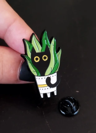 PIN gato no vaso de folhas, aço, marque: PIN gato no vaso de folhas, aço, état: Neuf avec étiquette, 3,99 €, 4,89 € Protection acheteurs incluse