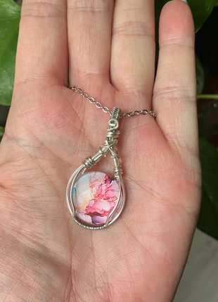 🌸 Fantasie glas hanger ketting 🌸, staat: Heel goed, € 10,00, € 11,20 inclusief Kopersbescherming Pro