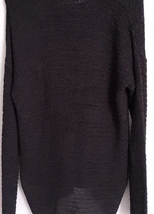 Gebreide zwarte lange trui met vhals Fransa XL, merk: Fransa, staat: Heel goed, maat: XL / 42 / 14, € 12,00, € 13,30 inclusief Kopersbescherming