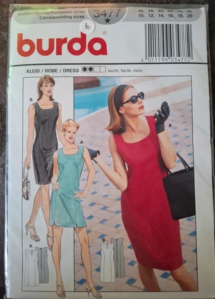 Patron de couture burda ref 3477 robe droite classique, marque: Burda, état: Neuf avec étiquette, 8,00 €, 9,10 € Protection acheteurs incluse