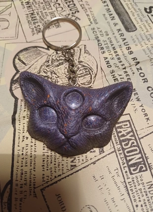 Porte clé tête de chat démon, marque: Fait Main, état: Très bon état, 2,80 €, 3,64 € Protection acheteurs incluse