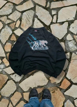 Vintage Airness 90s Black Panther Crewneck Sweatshirt - Size M - Y2K Style - Streetwear, merk: Airness, staat: Heel goed, maat: M, € 25,00, € 26,95 inclusief Kopersbescherming
