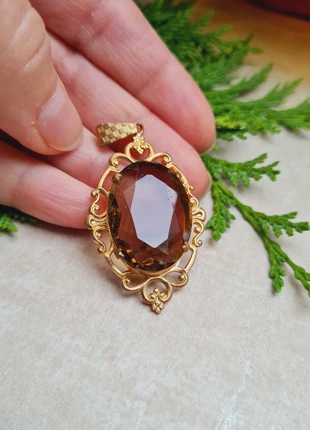 Pendentif ancien style baroque cabochon verre fumé, brand: Vintage, condition: Very good, €18.00, €19.60 includes Buyer Protection Pro