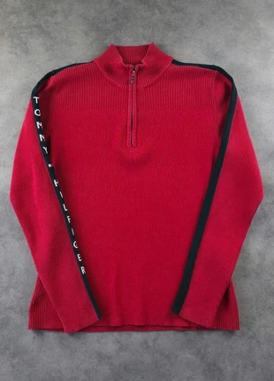 Pull Half Zip 1/4 Zip Col Camionneur Tommy Hilfiger Rouge Logo Brodé | Taille L, marca: Tommy Hilfiger, estado: Muy bueno, tamaño: L / 40 / 12, 15,00 €, 16,45 € Protección al comprador Pro incluida