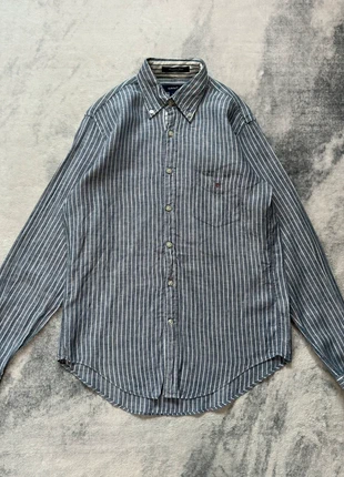 Chemise GANT Hampton Linen rayée bleu marine – 100% lin – Taille S, marke: GANT, zustand: Sehr gut, größe: S, 39,99 €, 42,69 € beinhaltet Vinted-Käuferschutz Pro