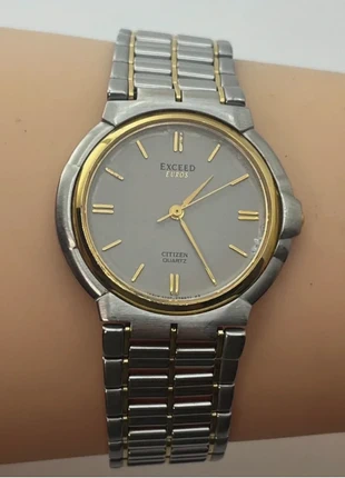 Montre vintage Citizen Exceed Euros bicolore argent/or – quartz japonais – élégante et rare, marca: Citizen, estado: Muy bueno, tamaño: 30–38 mm, 173,00 €, 182,35 € Protección al comprador incluida