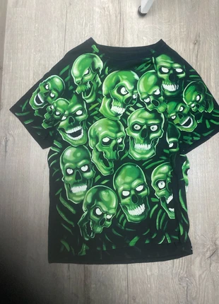 Crazy liquid blue all-over skull print, marque: Affliction, état: Très bon état, taille: M, 65,00 €, 68,95 € Protection acheteurs incluse