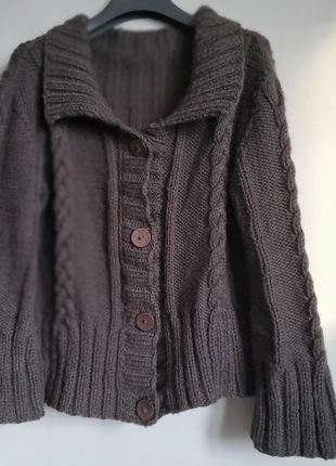 gilet/cardigan en maille, tricoté main, laine mélangée, 90's, T 38/40, brand: Vintage Dressing, condition: Very good, size: L / 40 / 12, €15.00, €16.45 includes Buyer Protection