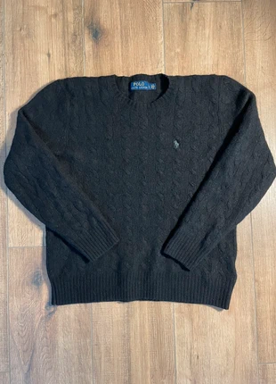 Pull torsadé en laine et cachemire bleu noir Ralph Lauren logo gris taille XS - Old Money, marque: Ralph Lauren, état: Très bon état, taille: XS, 40,00 €, 42,70 € Protection acheteurs incluse