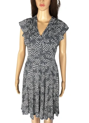 Robe d’été bleu marine et blanche femme - Col V - Fluide, légère et élégante - Taille 36, brand: sans marque, condition: Very good, size: S / 36 / 8, €12.00, €13.30 includes Buyer Protection