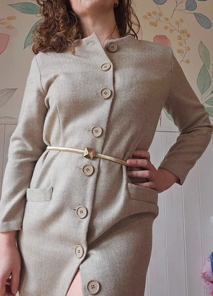 Abito o spolverino in lana vintage beige - Beige vintage wool dress or light coat, marque: Vintage Dressing, état: Très bon état, taille: L / 40 / 12, 23,00 €, 24,85 € Protection acheteurs incluse