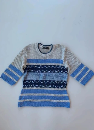 Pull Vango Paris beige et bleu taille S, marke: Vango, zustand: Sehr gut, größe: S / 36 / 8, 18,00 €, 19,60 € inklusive Vinted-Käuferschutz