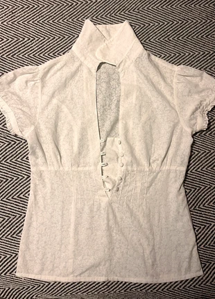 Coquette White cotton shirt, brand: Vintage Chic, condition: Very good, size: S / 36 / 8, €32.00, €34.30 includes Buyer Protection