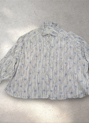 Cotton Shirt Oversized With Blue Hearts One Size, condition: Very good, size: One size, £11.99, £13.29 includes Buyer Protection