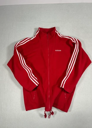 Adidas 2000 Vintage Polar Fleece Jacket Red White Stripes Retro Sportwear Premium, marque: adidas, état: Très bon état, taille: L, 29,75 €, 31,94 € Protection acheteurs incluse