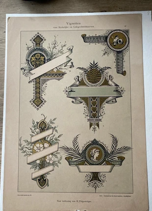 Antieke chromo litho print, staat: Goed, € 6,00, € 7,00 inclusief Kopersbescherming