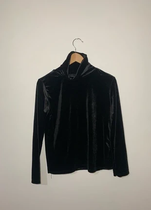 Maglia Dolcevita Nera Simil Velluto Vintage Anni '90 - Collo Alto - Caldo Autunno Inverno, zustand: Gut, größe: Sonstige, 7,00 €, 8,05 € inklusive Vinted-Käuferschutz