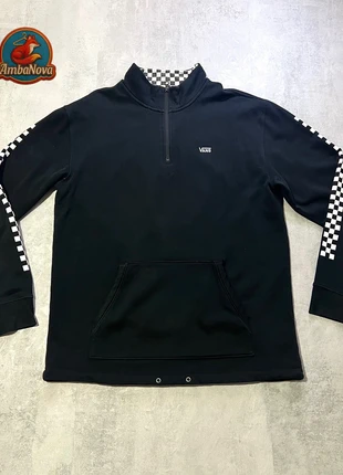 Vans Black Checkerboard Quarter-Zip – Streetwear Skate Style, marca: Vans, estado: Muy bueno, tamaño: XL, 14,99 €, 16,44 € Protección al comprador incluida