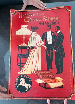 Affiche vintage Hannoversche Cakes-Fabrik H. Bahlsen (reproduction ancienne), brand: Art, condition: Very good, €10.00, €11.20 includes Buyer Protection