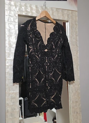 Vestido de encaje negro y beige ASOS elegante, marca: ASOS, estado: Nuevo sin etiquetas, tamaño: XS / 34 / 6, 13,00 €, 14,35 € Protección al comprador incluida