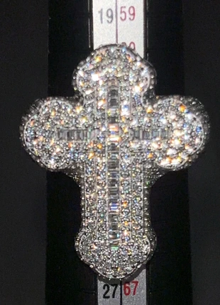 Genuine 925 sterling sliver with moissanite GRA hiphop cross ring with box new hiphop jewellery, brand: GRA, condition: New with tags, size: 20.2 mm / U½, £120.00, £126.70 includes Buyer Protection Pro