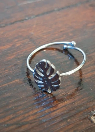 Anello acciaio inossidabile fineline foglia monstera 🌿, marque: INOX, état: Neuf avec étiquette, taille: Ajustable, 6,00 €, 7,00 € Protection acheteurs incluse