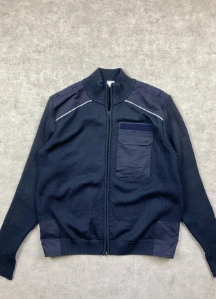 Veste tricot zippée vintage – bleu marine – style militaire / workwear – taille L @536, marque: Vintage Dressing, état: Bon état, taille: L, 15,00 €, 16,45 € Protection acheteurs incluse
