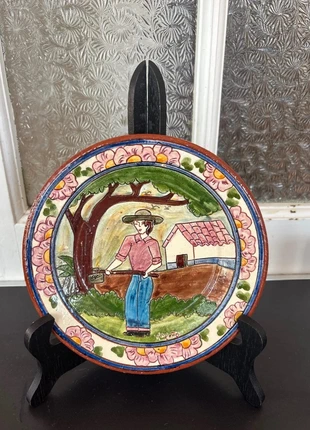 Assiette décorative vintage  du Portugal, Pedro Do Corval, poterie faite main, poterie signée, brand: pedro do corval, condition: Very good, €35.00, €37.45 includes Buyer Protection