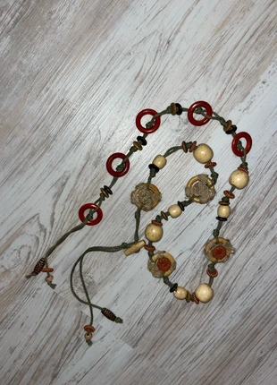 Vintage Hippie Gürtel mit Holzperlen, merk: Hippie, staat: Heel goed, maat: 85 cm, € 7,00, € 8,05 inclusief Kopersbescherming